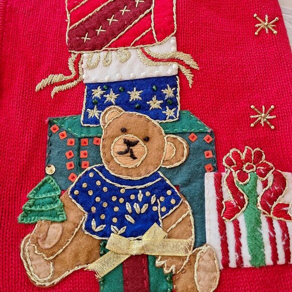 Heirloom Collectibles women's vintage Christmas sweater vest. - Picture 5 of 8